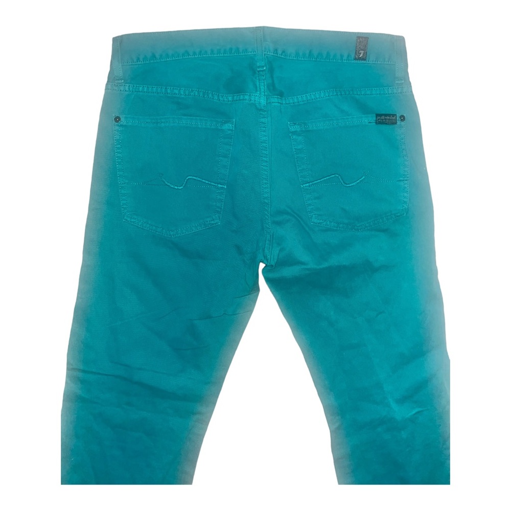 SEVEN 7 FOR ALL MANKIND MENS STANDARD Pant 31”inseam Green STRAIGHT LEG  cotton